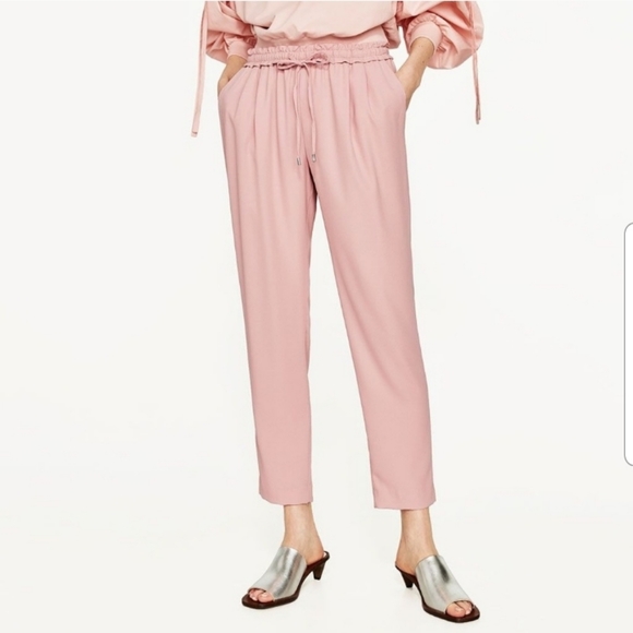 Zara Basic Collection Drawstring Trouser Pants - Picture 1 of 11